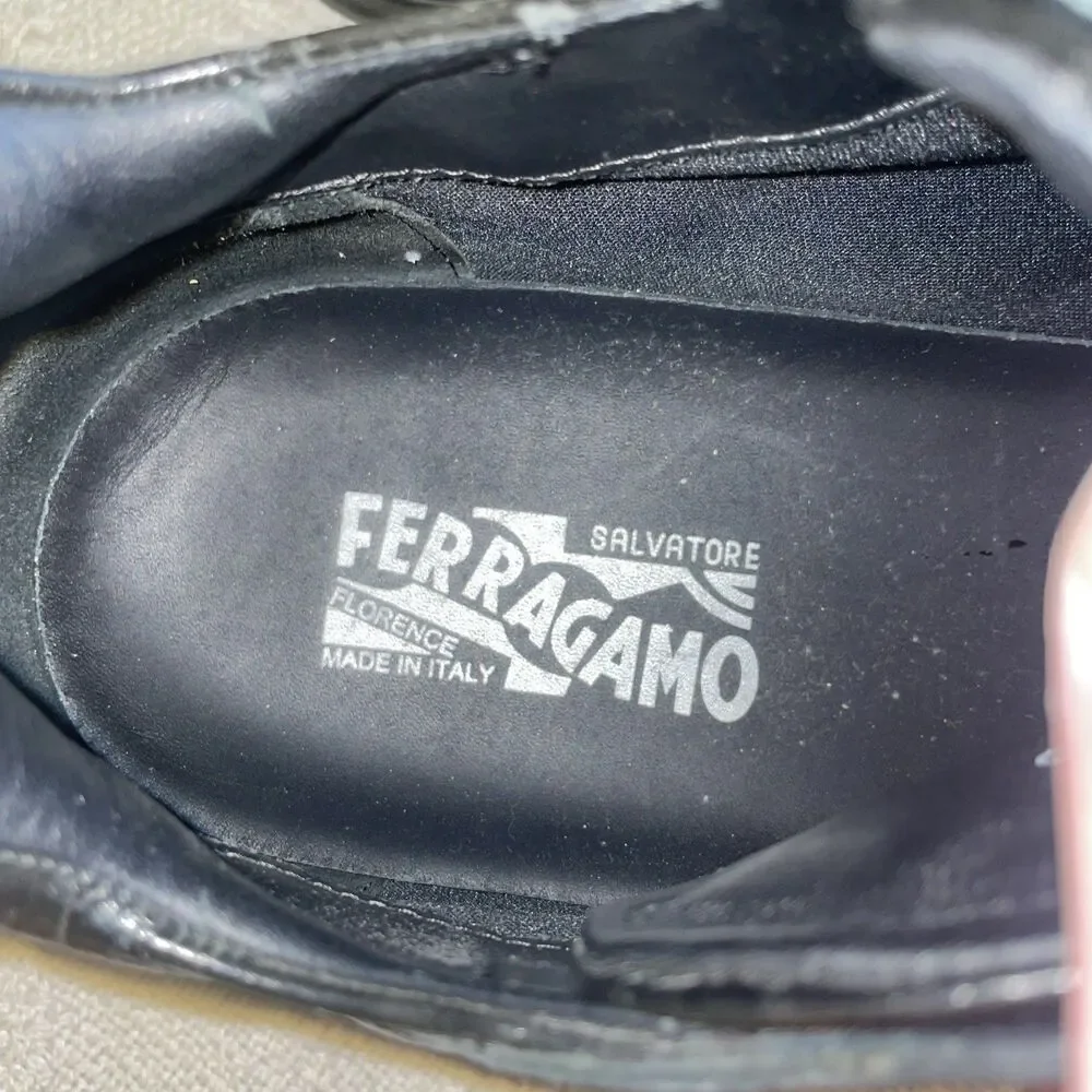 Salvatore Ferragamo Men’s Croc Motif Athletics Size 11.5 D Black Leather Luxury